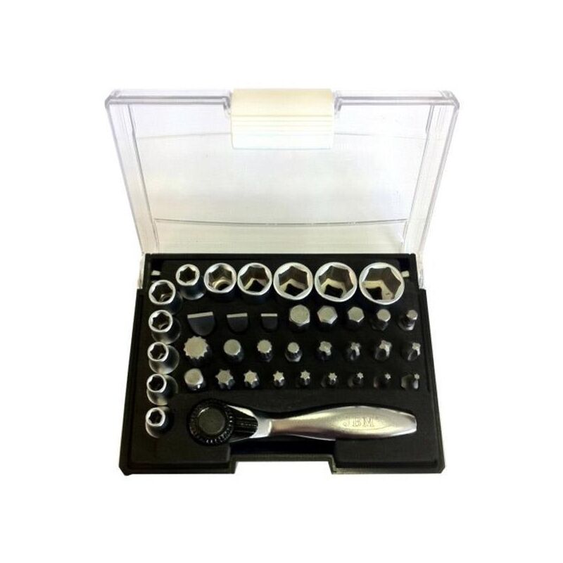 

Estuche de 37 piezas con carraca mini de 1/4´´ JBM 52198