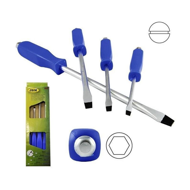 

Juego de 4 destornilladores planos de golpeo JBM 50902
