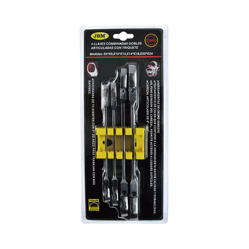 

50754 Set De 4 Llaves Torx Combinadas Articuladas Con Trinquete - Jbm