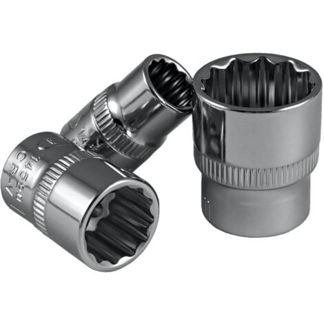 JBM14518 Douille courte à 12 bords 3/8", 12 mm - chromée