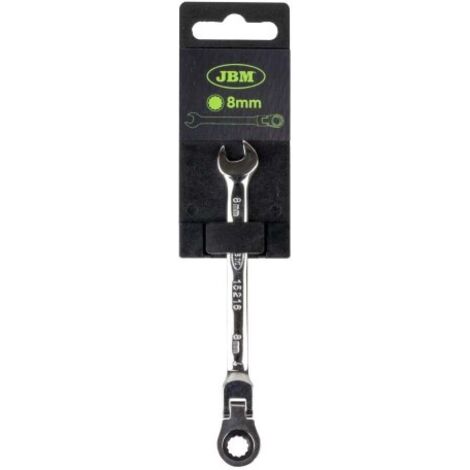 JBM15216  LLAVE COMBINADA ARTICULADA CON TRINQUETE 8MM - ACABADO BRILLANTE