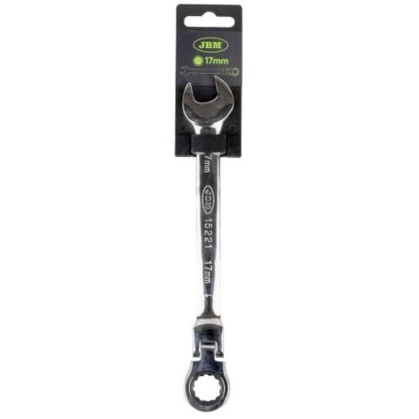 JBM15221  LLAVE COMBINADA ARTICULADA CON TRINQUETE 17MM - ACABADO BRILLANTE
