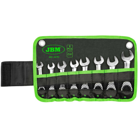 JBM54110 Jeu de 8 clés mixtes courtes avec cliquet