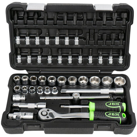 JBM54277 59-teiliger Werkzeugkoffer mit verzinkten 3/8"-Sechskanteinsätzen