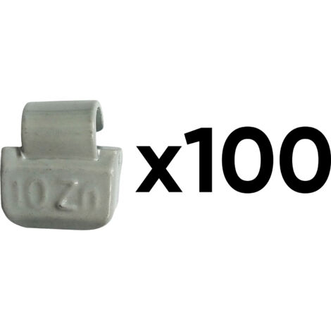 JBM54667 Boîte de 100 contrepoids en zinc avec clip de 10 g, spécial pour jante en alliage