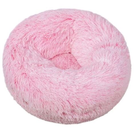 JBpink 40cm Round Cat Bed - Warm Faux Fur Donut Cushion with Basket, Cozy Pet Sleeping Nest