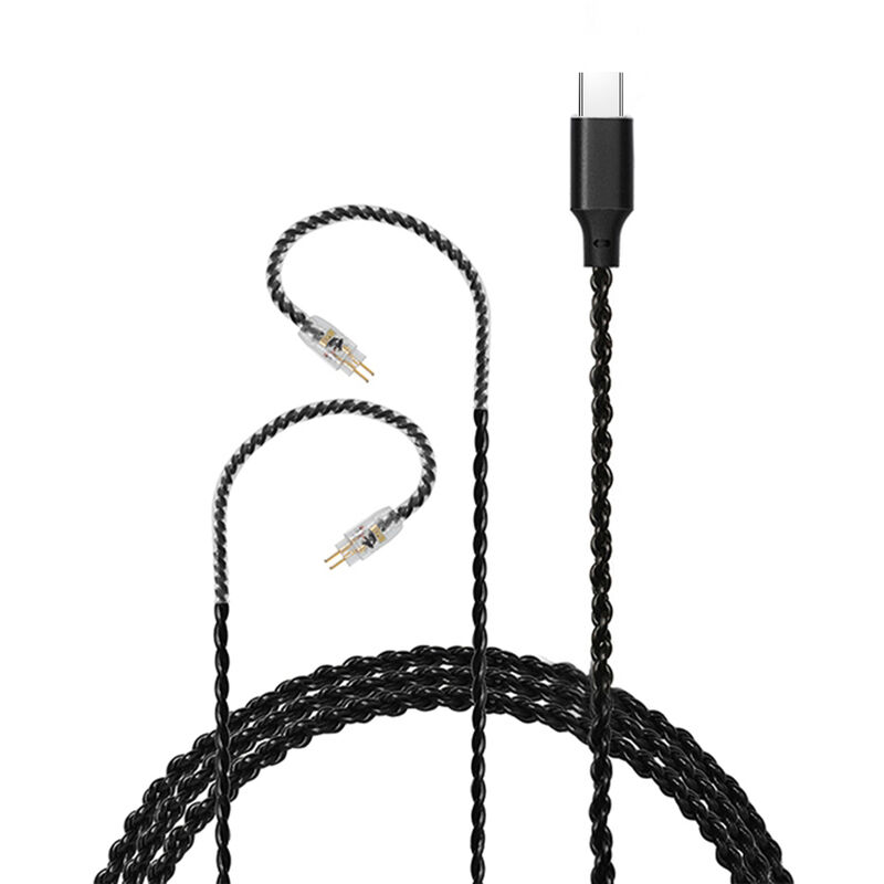 

JCALLY LT4C100 4 hebras 5N Pureza sin oxigeno Cobre plateado Cable de actualizacion para auriculares Cable de tres botones para auriculares (Conector