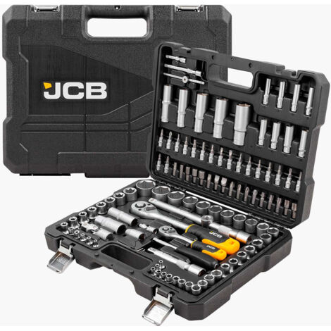 JCB 108 Piece Socket and Bit Set, Chrome Vanadium Steel