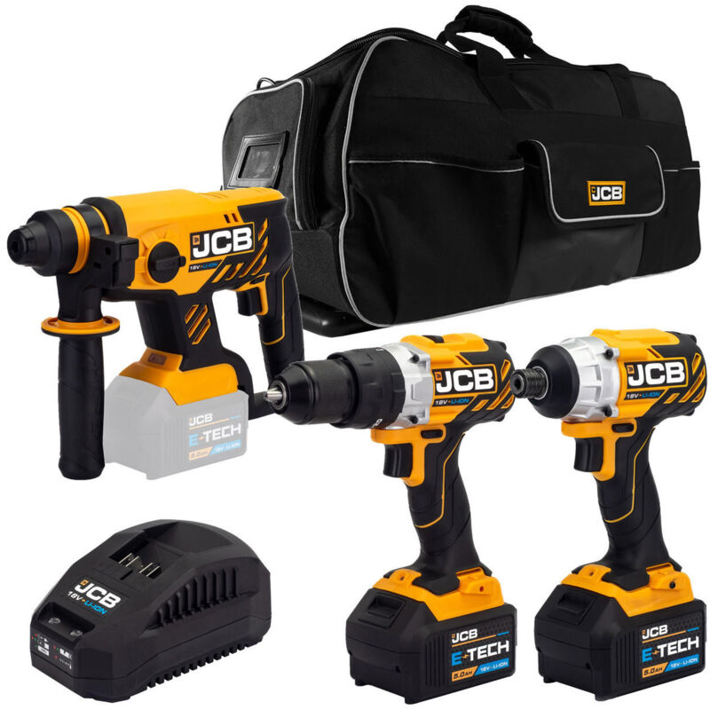 JCB 18V B/L 3 Piece Kit 5Ah Lithium-Ion Batteries