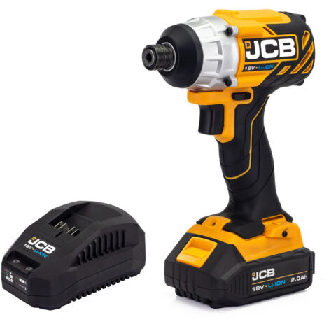 JCB 18V Brushless Impact Driver 1x 2.0Ah Lithium-Ion Battery and charger