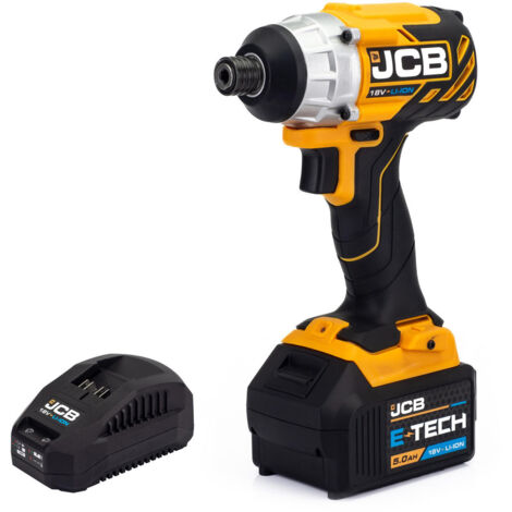 JCB 18V BRUSHLESS IMPACT DRIVER, 5AH LITHIUM-ION BATTERY AND CHARGER