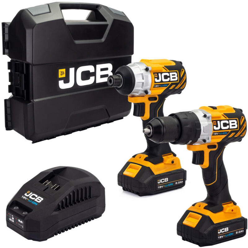 Jcb Tools - jcb 18V Brushless Impact Twinpack X2 2.0Ah Lithium-Ion Batteries : 21-18BL-TPK-2
