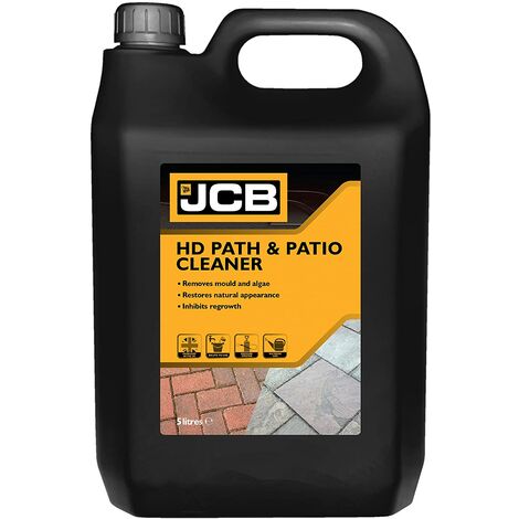 JCB - 5L Heavy Duty Patio Cleaner - Path Cleaner Concentrate - Mould Remover, Lichen Remover, Algae Remover - Pressure Washer Detergent - Lichen Control