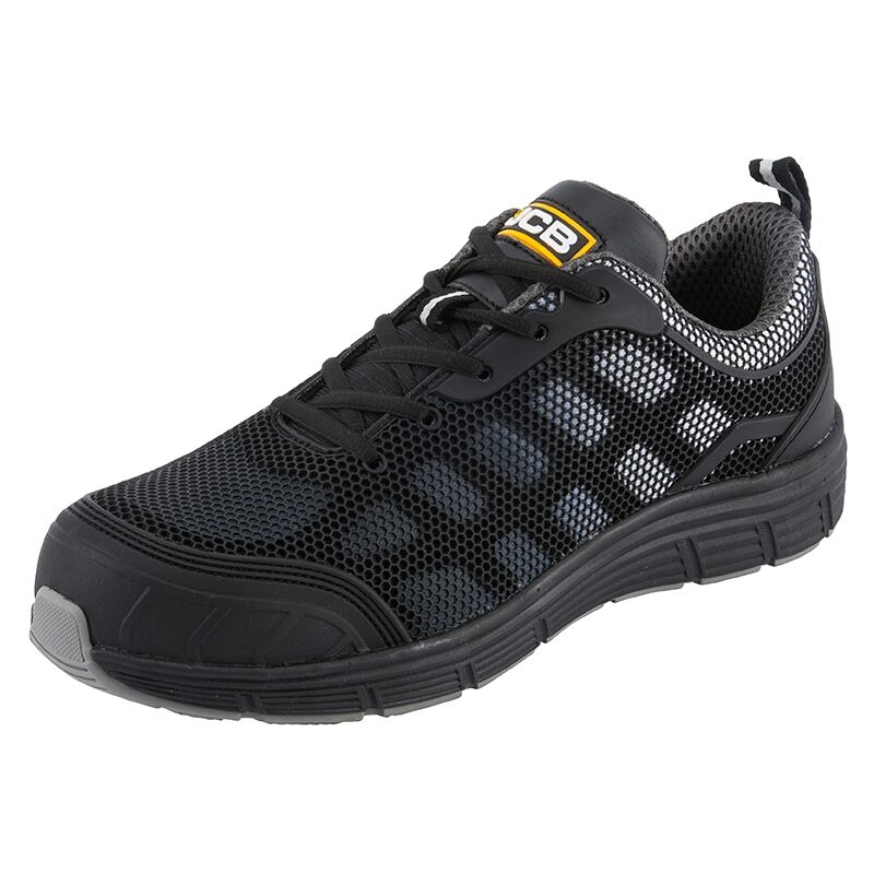 JCB Cagelow Safety Work Trainer Shoes Black & Grey - Size 4