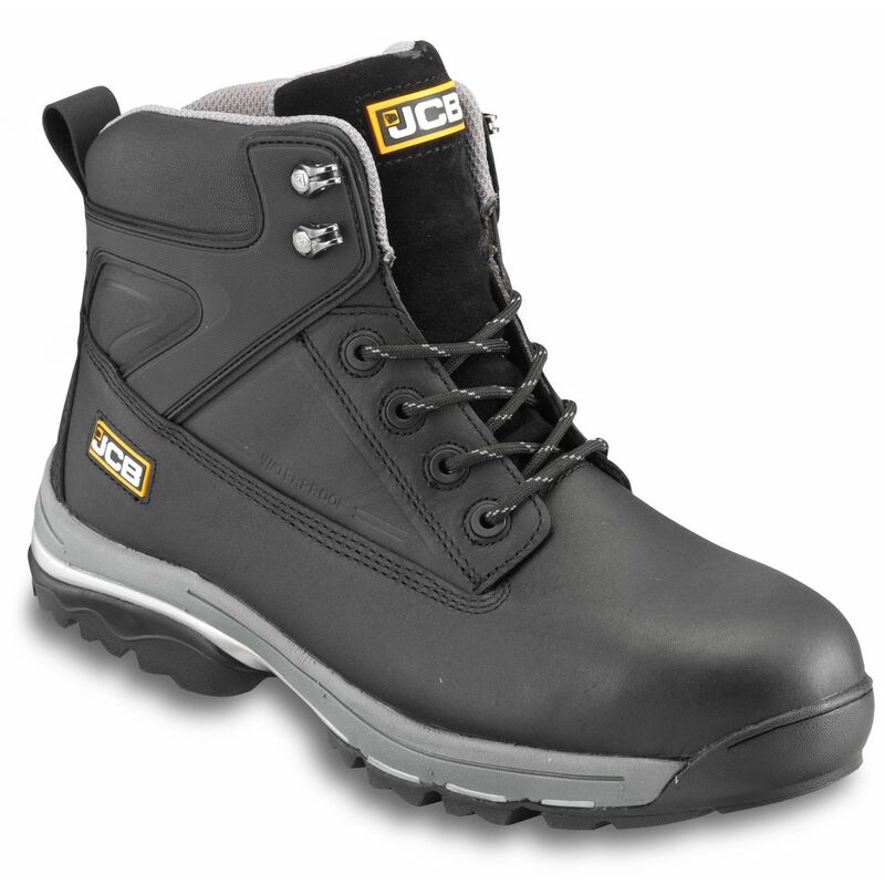 JCB FAST-TRACK Safety Waterproof Work Boots Black - Size 10