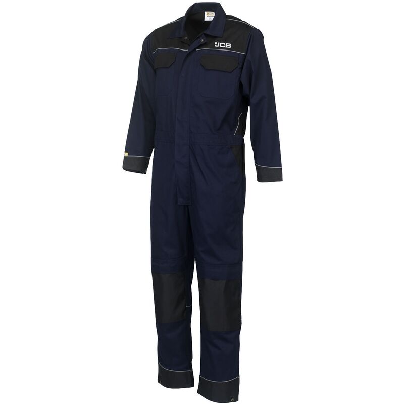 Trade Long Sleeved Coveralls Navy & Black - X-Large / Tall - JCB