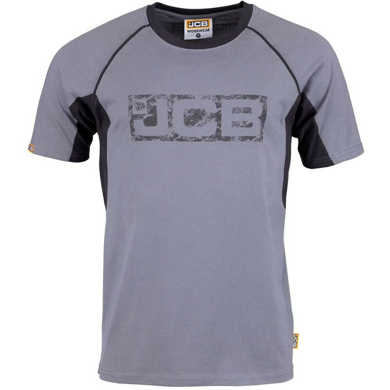 D+ic xxxl Trade Grey And Black Printed Logo Tshirt - Grey/Black - JCB