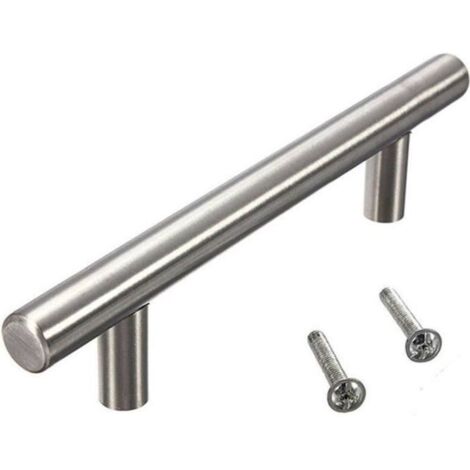 JCU® 10pcs Barre en T Poignées 1296150mm Boutons avec Vis Armoire Tiroir Porte Acier Inoxydable Cuisine meuble