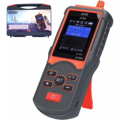 JD-3001 Multifonctionnel Geiger Compteur, Détecteur de rayonnement électromagnétique Dispositif de mesure de la température et de l'humidité avec une fonction d'exportation de données