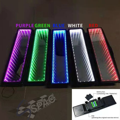 JDM Racing Auto Einstellbare LED Unendliche Spiegel für Änderung 3D LED Auto Rückspiegel,6 RGB Color