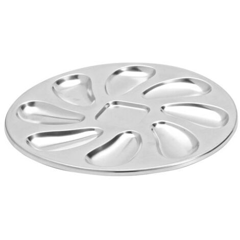 JEAN DUBOST - ASSIETTE À HUITRES EN INOX 8 EMPLACEMENTS