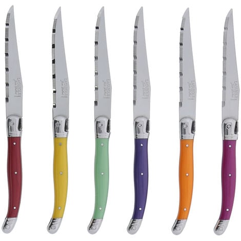 Laguiole Jean Dubost 97131 Set de 6 Couteaux Steak London Mix