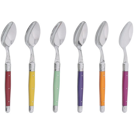 Jean Dubost - Coffret de 6 cuillères de table laguiole irise assorties
