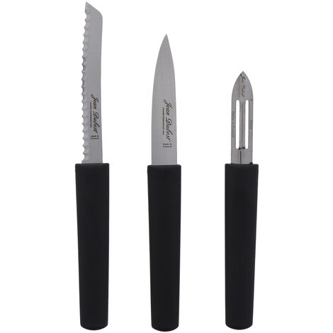 Jean Dubost - Set de 3 pièces en inox Eco-responsable office, éplucheur, tomate noir