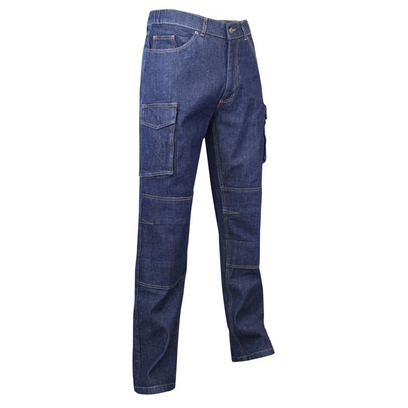 LMA - Jean de travail multipoches à genouillères en denim stretch baril Denim 56