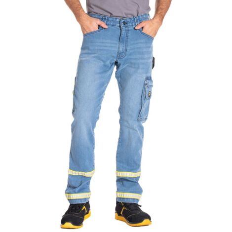 Jeans da Lavoro con Bande Rifrangenti Rica Lewis Claro Stone Washed 56