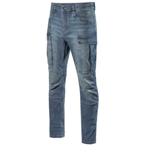 Jeans da Lavoro Diadora Pant Stone Cargo Light Blu L