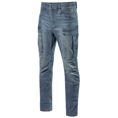 Jeans da Lavoro Diadora Pant Stone Cargo Light Blu M