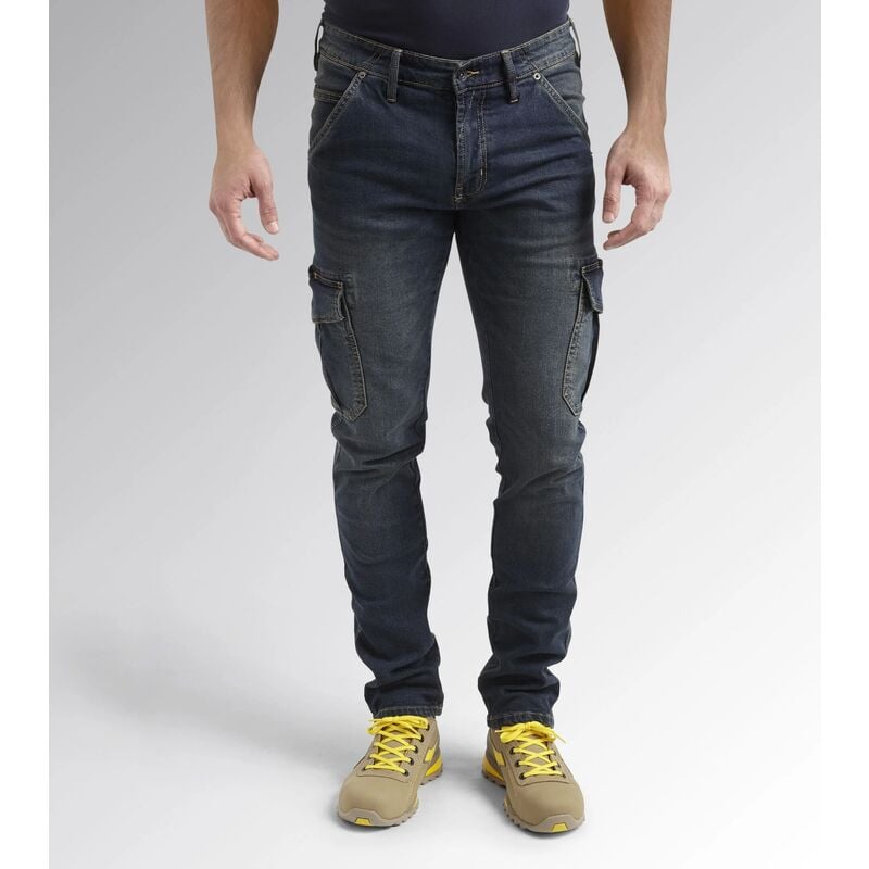 Jean de travail élastique stone cargo - Denim lavé s - fr (38/40) - us (28)