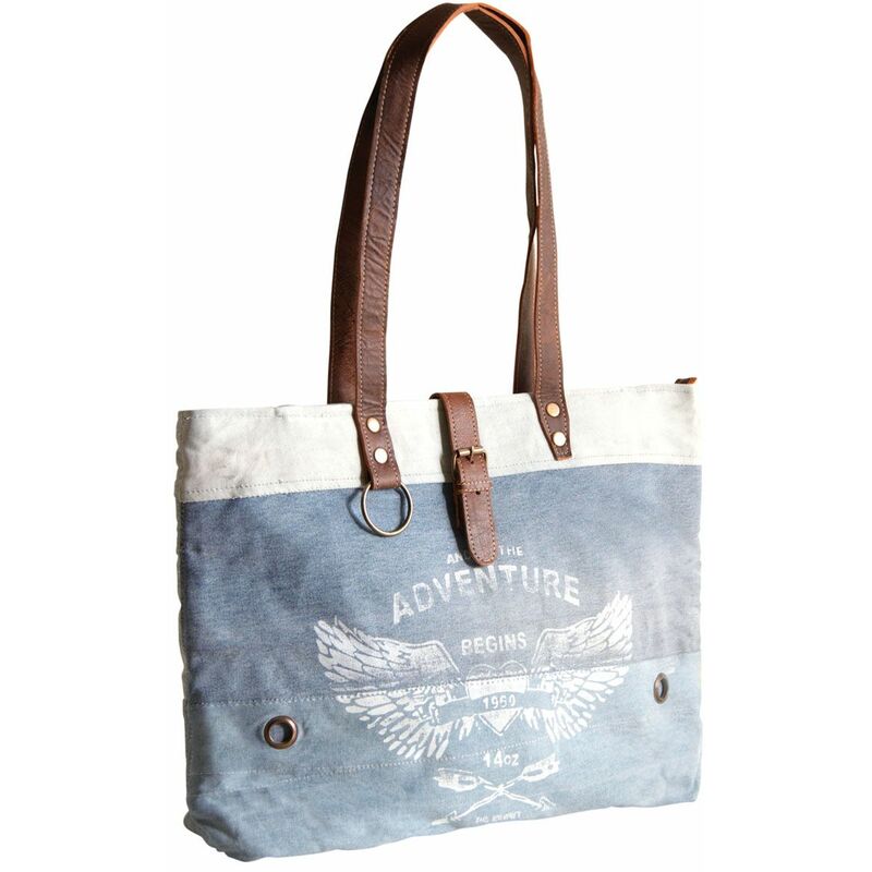 Jeans-Tasche mit 'Adventure' Inschrift