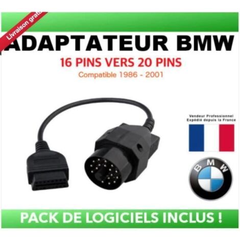 JEC OBD 20 Adaptateur OBD2 vers BMW 20 PINS - Diagnostique Auto - E30 E34 E6 E45 E39 - INPA