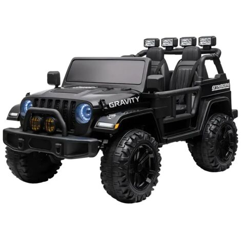 Jeep Elettrica Bambini 12V Gravity Nero Metallizzato 2 Posti Telecomando