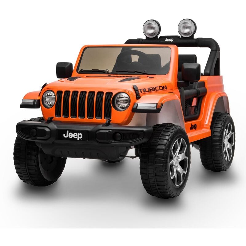 Playkin - jeep wrangler rubicon Voiture à piles 12V pour enfants, licence officielle, télécommande, lumières et sons.