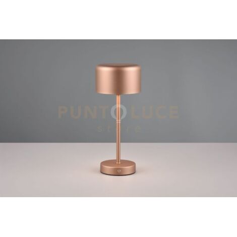 JEFF LAMPADA DA APPOGGIO RICARICABILE METALLO CAFFE' ACCENSIONE TOUCH H. 30CM LED 1,5W 120lm, 3000K DIMMERABILE