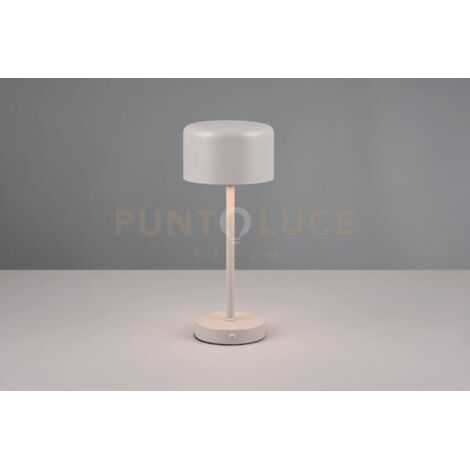 JEFF LAMPADA DA APPOGGIO RICARICABILE METALLO GRIGIO PASTELLO ACCENSIONE TOUCH H. 30CM LED 1,5W 120lm, 3000K DIMMERABILE