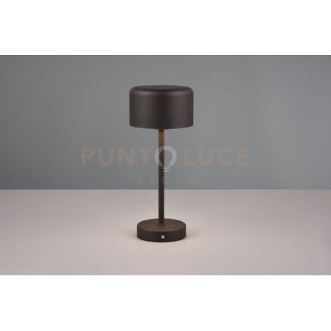 JEFF LAMPADA DA APPOGGIO RICARICABILE METALLO NERO ACCENSIONE TOUCH H. 30CM LED 1,5W 120lm, 3000K DIMMERABILE