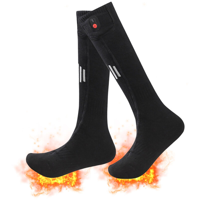 Jeffergarden Chaussettes chauffantes électriques pour l'hiver, pour le ski, le camping, la randonnée, la moto et le snowboard
