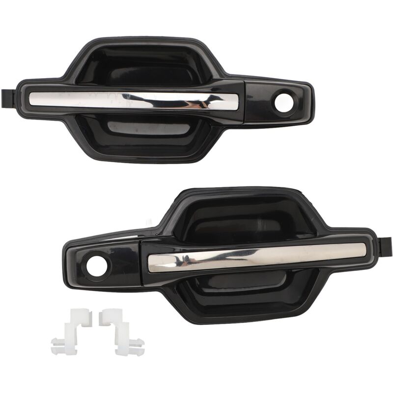 Jeffergarden - 1 paire de poignée de porte extérieure avant MR653471 poignée de porte chromée gauche droite de remplacement pour Mitsubishi Montero