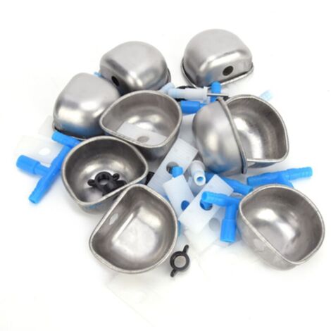 Jeffergarden 10 ensembles de buveurs de lapin en acier inoxydable accessoires d'alimentation d'eau pour Marten Fox (connecteur de tee-shirt)