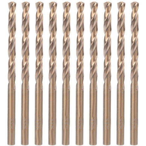 Jeffergarden 10 forets hélicoïdaux à queue droite HSS CO pour plaques en acier inoxydable et en fer (5,0 mm)