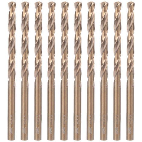Jeffergarden 10 forets hélicoïdaux à queue droite HSS CO pour plaques en acier inoxydable et en fer (5,5 mm)