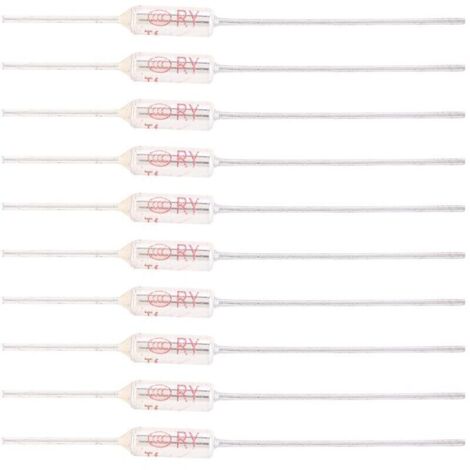 Jeffergarden 10 Pièces 250VAC 10A Fusible Thermique 240℃/464℉, Coupure de Fusible Thermique de Coque Métallique, Fusible de Température TF 72-250℃ (240℃)