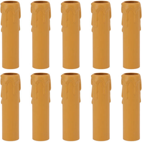 Jeffergarden 10 pièces 4 pouces bougie couvre manches Simulation Vintage cire goutte bougie douille couvre pour lustre jaune