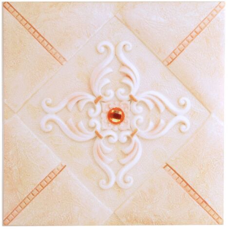 Jeffergarden 10 pièces auto-adhésif PVC carrelage sol Stickers muraux 3D décalcomanie décor à la maison 12 CM  12 CM 2