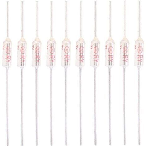 Jeffergarden 10 Pièces Fusibles Thermiques 10A 250V, Coupure de Fusible Thermique à Coque Métallique, Fusible de Température(192°C)