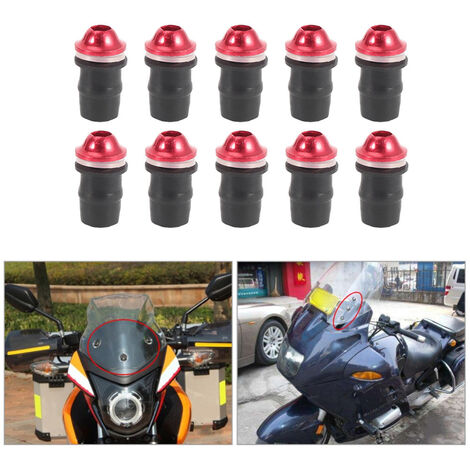 Jeffergarden 10 pièces pare-brise moto universel pare-brise M5 vis hexagonales intérieures rouge